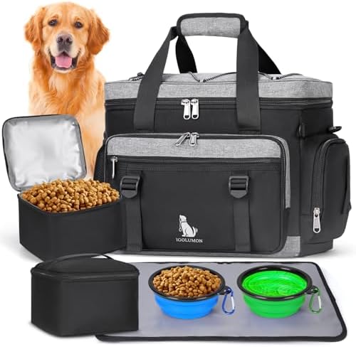 IGOLUMON Dog Travel Bag Large Waterproof Pet Travel Bags Set for Supplies