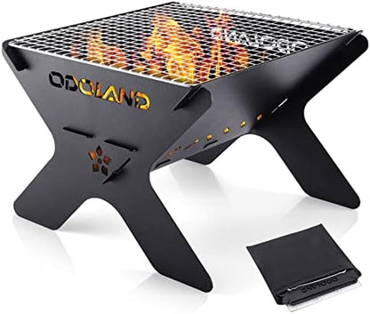 Odoland Portable Folding Charcoal Grills for Outdoor Cooking Bonfire BBQ