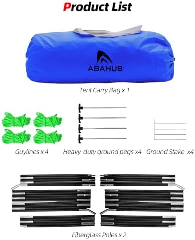 Abahub Portable Screen House Tent for 4-6 Person, 9.8x9.8x6.7 ft, Blue