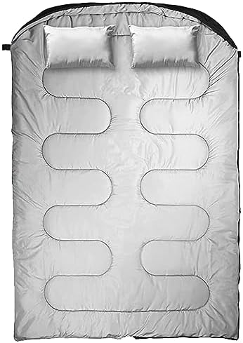 oaskys Double Sleeping Bag for Adults with 2 Pillows - Queen Size XL Waterproof Sleeping Bag for All Season Camping Hiking Backpacking 2 Person Sleeping Bags for Cold Weather & Warm