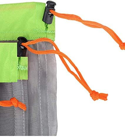 Alemon Ultralight Nylon Mesh Bags Stuff Sack Set of 3(1.5L, 3L, 5L),Ditty Sacks | Drawstring Storage Bag for Travelling Hiking