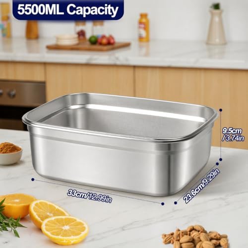 QCQHDU Kimchi Containers, Stainless Steel Food Storage Containers with Lids