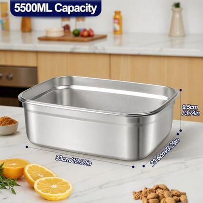 QCQHDU Kimchi Containers, Stainless Steel Food Storage Containers with Lids