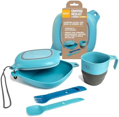 UCO Camping Mess Kit with Bowl, Plate, Collapsible Cup, and Switch Camping Spork
