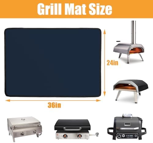 Heat Resistant Mats for Countertop fits Tabletop Grill, 36x24x0.04in, Blue