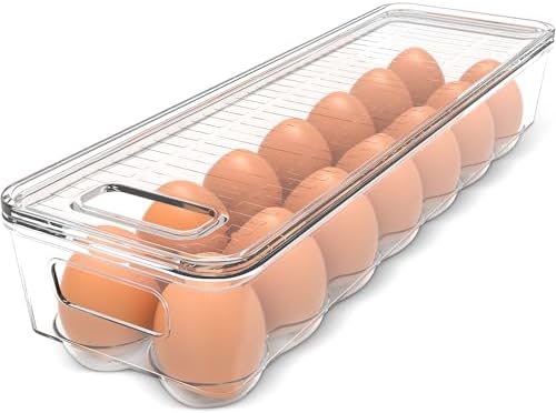 Utopia Home Egg Holder for Fridge, Stackable Egg Container, 1 Pack, Clear