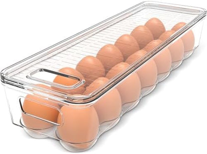 Utopia Home Egg Holder for Fridge, Stackable Egg Container, 1 Pack, Clear