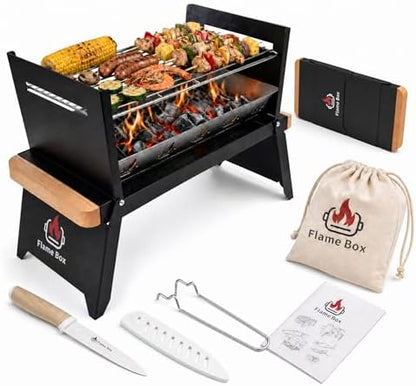 Nomad Portable Charcoal Grill, Ultra-Slim Folding Camping BBQ