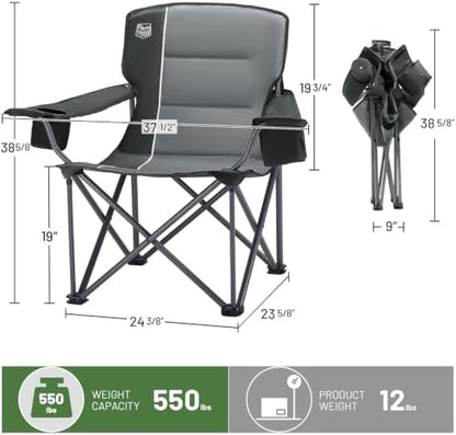 Timber Ridge 550 LBS Oversized Folding Camping Chair for Adults