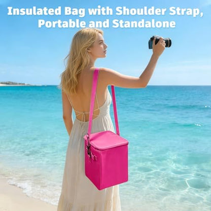 XYFuuee 2-in-1 Cooler Organizer Insert for X Large Bogg Bag Accessories, PEVA Portable Leak-Proof Ice Chest, Lightweight Mesh Divider Inserts Pouch with 4Fastener for XL Bog Beach Rubber Tote