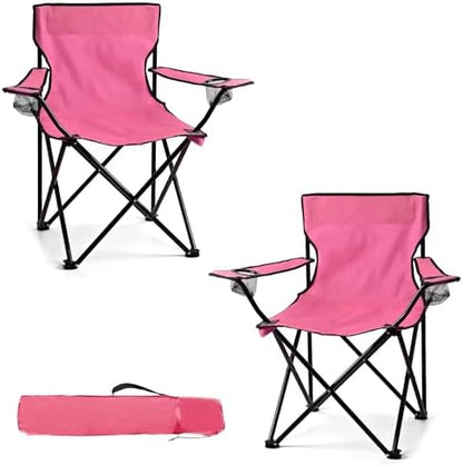 WEIDIORME 2 Pack Lightweight Camping Chairs for Adults & Teens, 250LBS Capacity Foldable Portable Chairs with Carry Bag, Compact Design for Camping, Beach, Picnics, and Outdoor Events