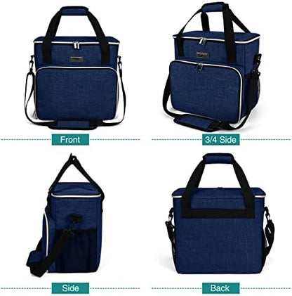 BAGLHER Dog Travel Bag, Pet Travel Bag (ALL Pet Travel Supplies), With 2 Pet Food Containers and 2 Collapsible Silicone Bowls; Essential Kits for Pet Travel Dark Blue