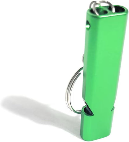 4-Pack Loud 120dB Double Tube Emergency Whistle - Aluminum Alloy, Corrosion-Resistant Safety Whistle with Lanyard & Keychain-Ideal for Camping Hiking Boating Fishing Survival Tool