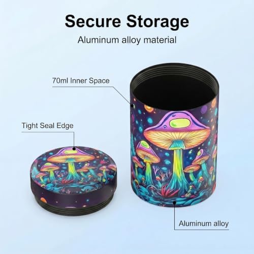 Aluminum Storage Jar Portable Airtight Smell Proof Container Bottle Multipurpose Storage Container for Spices, Coffee & Teas 70ml (Pink-01)