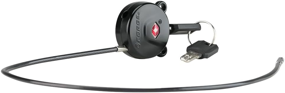Forge TSA Approved Luggage Locks, Ultra-Secure Dimple Key Travel Lock, Extra long-15'' Cable Locks with Zinc Alloy Body