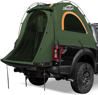 Truck Bed Tent, Double Layer Pickup Tent Bed, Waterproof PU3000mm, Truck Tent for Camping(Orange-Grey)