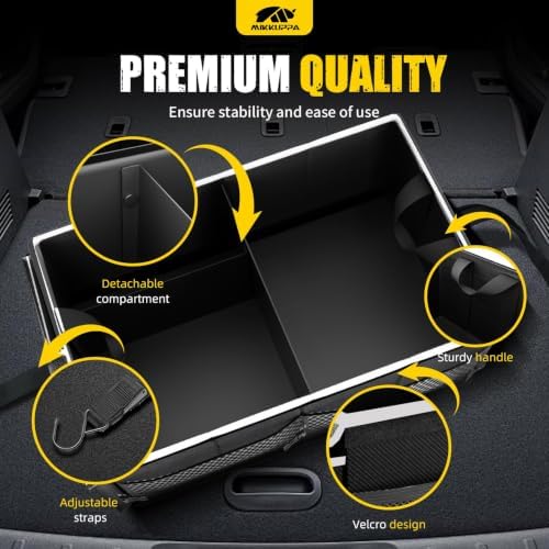 MIKKUPPA Trunk Organizer with Lid - 65L Collapsible Car Organizer