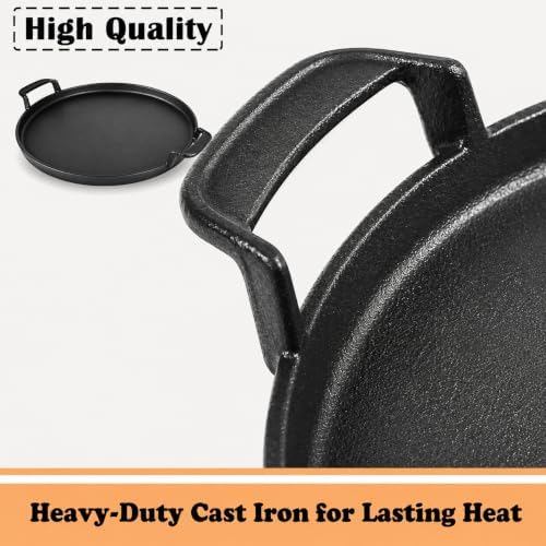 Hisencn 7421 12 Inch Cast Iron Griddle for Weber Original Kettle 22 1/2