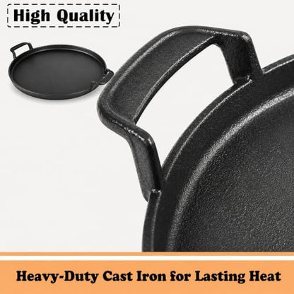 Hisencn 7421 12 Inch Cast Iron Griddle for Weber Original Kettle 22 1/2