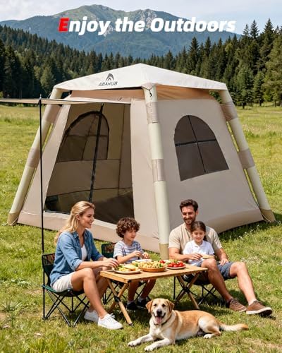Abahub Inflatable Camping Tent with Hand Pump for 1/2/3/4/8 Person