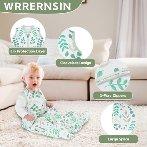 Baby Sleep Sack 6-12 Months, 100% Cotton Wearable Blanket, 0.5 Tog, 3 Pack