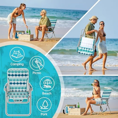 #WEJOY Folding Beach Chairs for Adults, High Back Lightweight for Camp Lawn