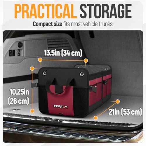 FORTEM Trunk Organizer - Collapsible Car Organizer & Storage Bag for SUVs