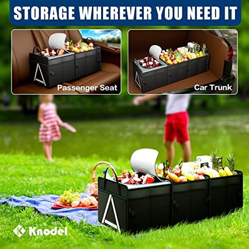 K KNODEL Trunk Organizer Storage with Cooler for Car and SUV (Large, Black)