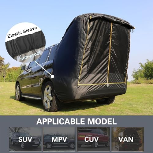 SUV Tailgate Tent with Awning, 2-Person Hatchback Tent for Camping