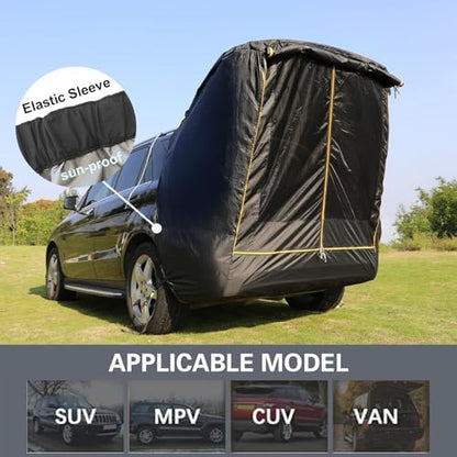 SUV Tailgate Tent with Awning, 2-Person Hatchback Tent for Camping