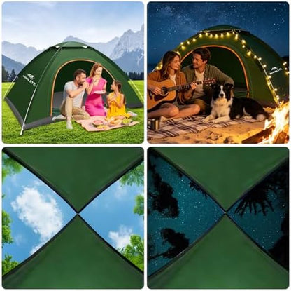 Camping Tent 2/3 Person，Portable Double Layer Outdoor Dome Tent, Waterproof Windproof Easy Setup - Suitable for Adventure, Weekend Hiking Trips