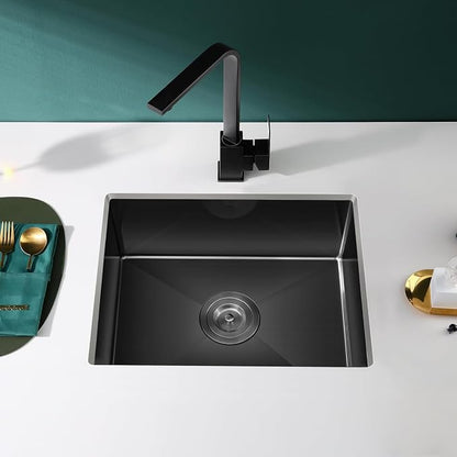 22 x 18 Inch Undermount Kitchen Sink, 18 Gauge Stainless Steel Handmade Single - Image 7
