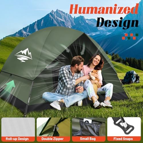 Tents for Camping 2/3 Person, Waterproof Camping Tent with Rainfly