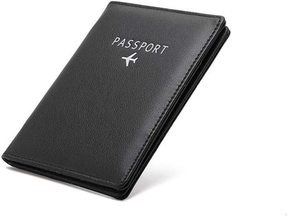 BAKUN Travel Wallet & Family Leather Passport Holder Cover RFID Blocking Travel Wallet, Leather Card Case, Travel Document Organizer Case(Black)