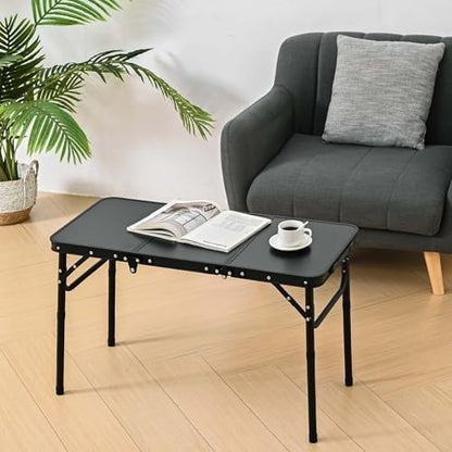 YihuiKo Folding Picnic Table with Storage Net, Foldable Camping Table