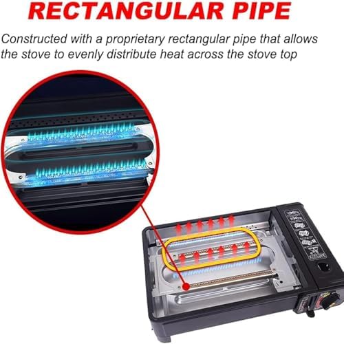 Portable Butane Stove Dual Fuel Gas BBQ Grill with Case & Stainless Grate