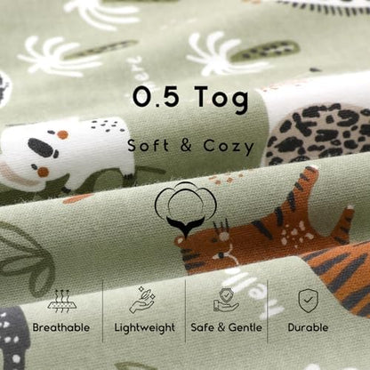 Yoofoss Baby Sleep Sack 6-12 Months 0.5 Tog Wearable Blanket for Baby, 3 Pack 100% Organic Cotton Infant Toddler Sleeping Sack 2-Way Zipper Lightweight Sleep Sack