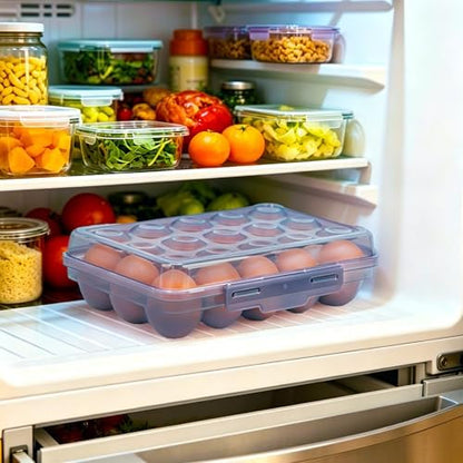 15 Grid Egg Storage Box for Refrigerator Kitchen Camping RV