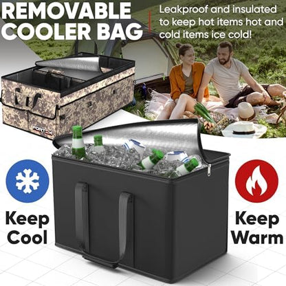FORTEM Trunk Organizer - Foldable Car Organizer with Cooler for SUV, Trucks