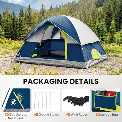 OLIXIS Camping Tent 2 Person, Tent for Camping, Fast Setup, Compact Carry
