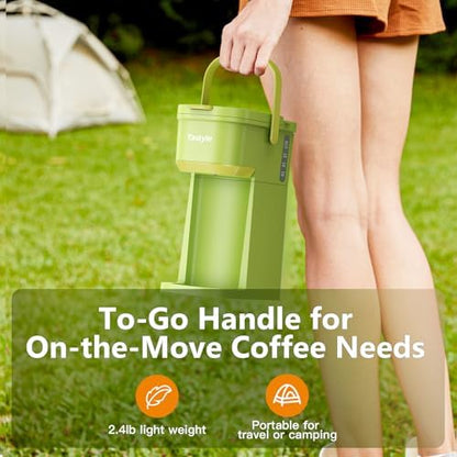 Tastyle Mini Single Serve Coffee Maker for K Cups and Grounds with Handle