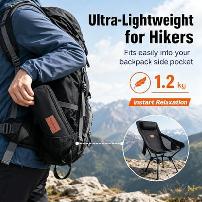 High Pack Folding Lightweight Camping Chair with Carry Bag