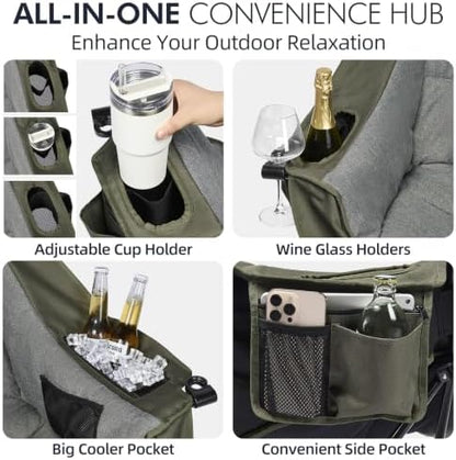 Oversized Camping Chairs for Adults - Heavy Duty Padded Outdoor Camp Chair