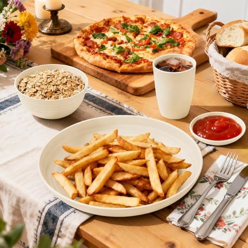 16 PCS Camping Dishes Set for 4, Unbreakable Plates and Bowls Set