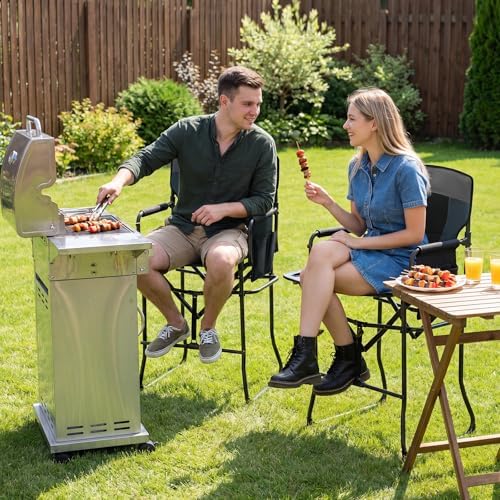 EVER ADVANCED Portable 30.7" Seat Height Tall Camping Directors Chair