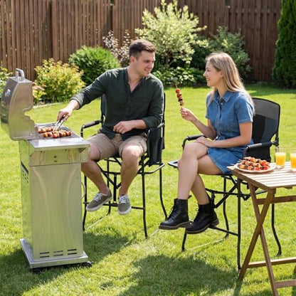 EVER ADVANCED Portable 30.7" Seat Height Tall Camping Directors Chair