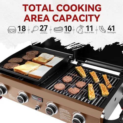 GD4002TPY Portable Tabletop Grill & Griddle Combo Bronze Gold