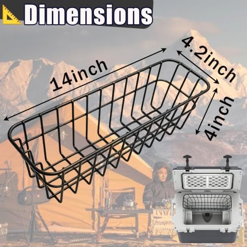 Cooler Basket for RTIC 22 QT Ultra-Light Cooler - Dry Goods Tray, Breathable Steel Wire Construction, No Condensation, Keeps Food Dry & Chilled, Outdoor Camping Beach Tailgate Accessories.