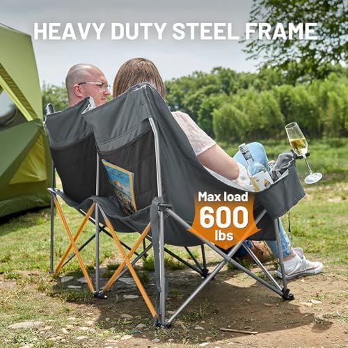 Timber Ridge Double Camping Chair Heavy Duty Outdoor Folding Camp Couch