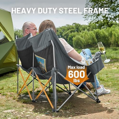 Timber Ridge Double Camping Chair Heavy Duty Outdoor Folding Camp Couch